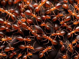 röd myror på svart golv foto