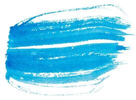 vattenfärg borsta stroke av blå måla, på en vit isolerat bakgrund foto
