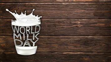 kreativ 'värld mjölk dag' illustration fira värld mjölk dag design på en glas av mjölk foto