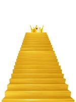 gyllene krona på de gyllene trappa begrepp av Framgång foto
