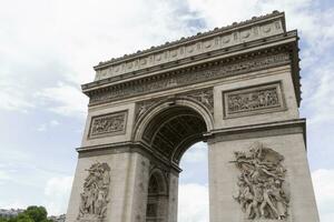 syn av båge de triomphe i paris foto