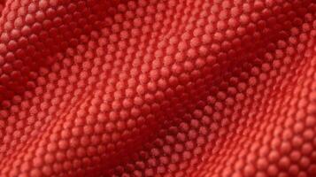 röd fotboll jersey med luft maska textur. atletisk ha på sig bakgrund foto