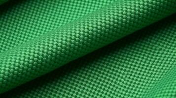 grön fotboll tyg textur med luft maska. sportkläder bakgrund foto