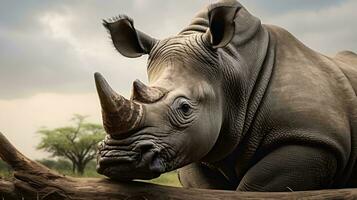 en staty av en noshörning ai genererad foto