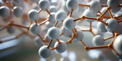 generativ ai, abstrakt molekyl form, enda amino syra molekyl. kemi medicin utbildning foto