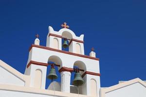 Oia stad på ön Santorini, Grekland foto