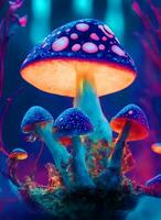 de saga värld av svamp genom de lins av makro fotografi. foto