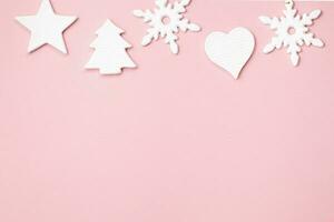 jul Semester bakgrund sammansättning av festlig prydnad dekor med tom Plats för text foto