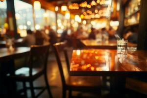 bokeh bakgrund ramar en förtjust kunder erfarenhet i en restaurang ai genererad foto