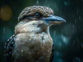 kookabura fågel porträtt ai genererad foto