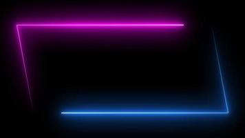 parallellogram rektangel bildram med tvåfärgad neonfärg foto