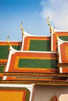 tak av wat phra kaew, tempel av de smaragd- buddha, Bangkok, thailand. foto