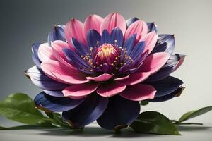 en lila och rosa lotus blomma är visad ai generativ foto