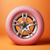 bil hjul, pastell bakgrund - ai genererad bild foto