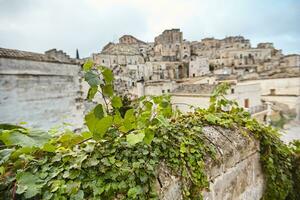 hisnande se av de gammal stad av matera, sydlig Italien. foto