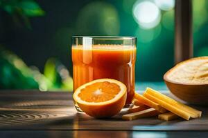 de fördelar av orange juice. ai-genererad foto