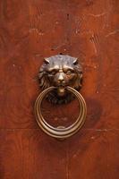 gammalt dörrhandtag i form av lejon foto
