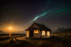 de aurora borealis i island. ai-genererad foto