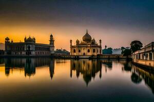 de taj mahal är en skön byggnad i Indien. ai-genererad foto