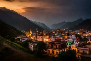 Foto tapet de himmel, berg, natt, de stad, Indien, de berg, de. ai-genererad