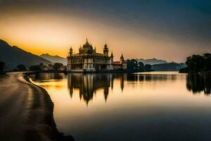 de gyllene tempel, amritsar, Indien. ai-genererad foto