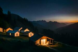 Foto tapet de himmel, berg, natt, de berg, de himmel, de berg, de. ai-genererad