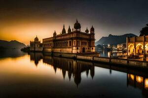 de gyllene tempel, amritsar, Indien. ai-genererad foto