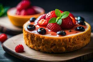 de bäst cheesecake recept för de sommar. ai-genererad foto