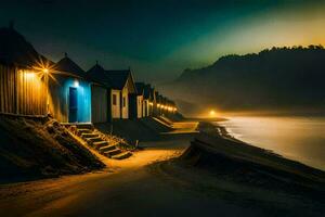 Foto tapet de natt, strand, de strand, de strand, de strand, de strand,. ai-genererad