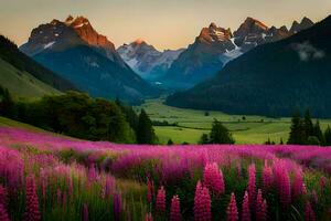 de blommor av de alperna, schweiz. ai-genererad foto