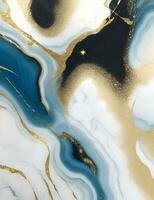 guld och vit marmor med guld virvlar ai generativ foto