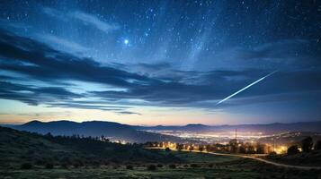 stjärntecken ljus belysande de expansiv fäste över lugn mörk himmel helgedomar foto