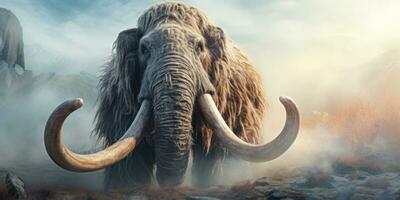 fantastisk detalj realistisk mammut skildring. ai generativ. foto