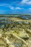 melia zanzibar strand på låg tidvatten. panorama. blå himmel foto