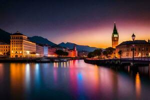 de stad av Luzern, schweiz. ai-genererad foto