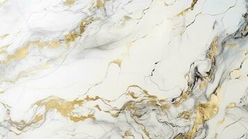 vit och metallisk guld marmor bakgrund för lyx design. ai genererad foto
