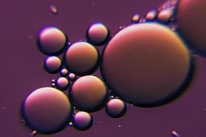 lila oljebubblor i en vätska foto