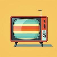 Nej signal TV illustration. retro färgrik bild generativ ai foto