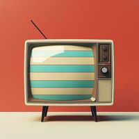 Nej signal TV illustration. retro färgrik bild generativ ai foto