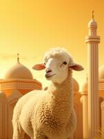islamic eid mubarak hälsning kort med islamic bakgrund ai genererad foto