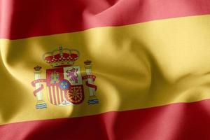 3D -rendering illustration flagga i Spanien foto