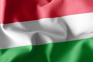 3D -rendering illustration flagga i Ungern. foto