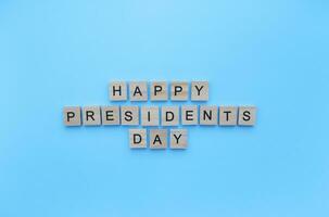 februari 21, presidenter dag i de usa, george washingtons födelsedag, minimalistisk baner med de inskrift i trä- brev foto