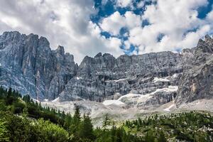 nationalparkpanorama och dolomitiberg i cortina d'ampezzo, norra Italien foto