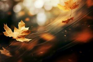 höst löv falla fläck säsong vind. generera ai foto