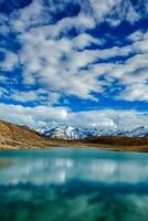 dhankar sjö. spiti dal, himachal Pradesh, Indien foto