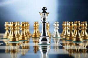 schack företag begrepp, ledare, Framgång på de värld Karta bakgrund genererad med ai foto
