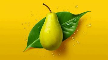 en mango med vatten droppar på den genererad med ai foto