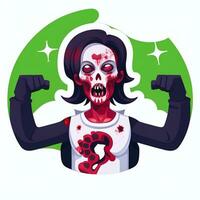 ai genererad zombie odöda porträtt avatar klämma konst gamer ikon klistermärke dekoration enkel bakgrund foto