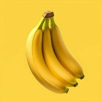 en knippa av bananer isolerat minimalism. hög upplösning. ai generativ foto